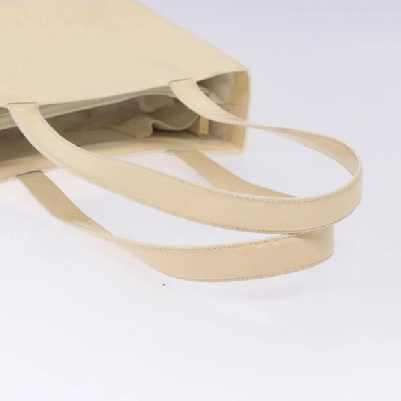 CHANEL Tote Bag Enamel Beige Gold CC Auth bs27673 - Picture 8 of 15